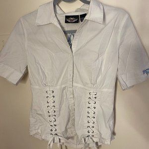 RARE Harley Davidson Lace up shirt